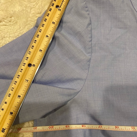 Talbots no iron blue shirt with 3/4 sleeves size Large - Picture 6 of 7